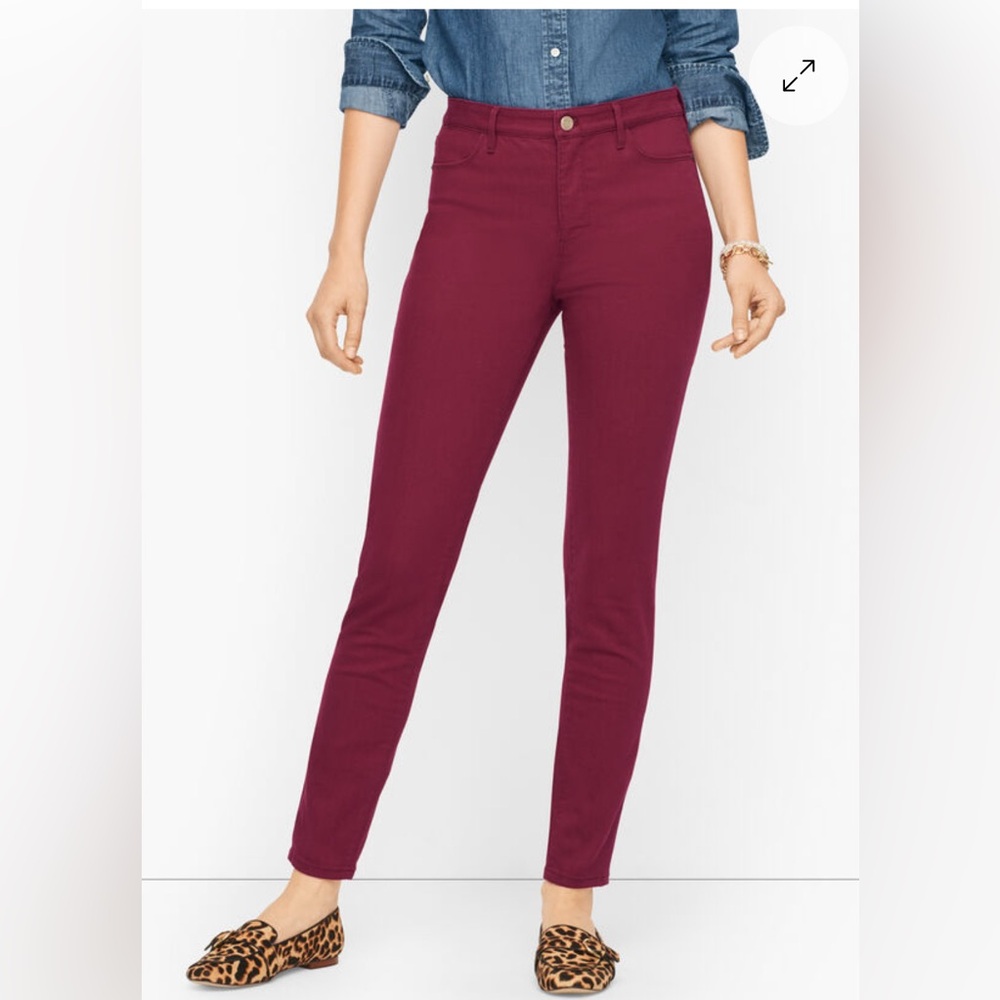 Talbots Cranberry High Waist Skinny Leg Ankle Length Jeggings, size 14
